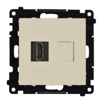 Gniazdo HDMI pojedyncze szampański mat Simon55 Kontakt-Simon TGHDMI121.01/144