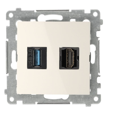 Gniazdo HDMI 1.4 + USB 3.0 kremowy Simon54 Kontakt-Simon DGHDUSB3.01/41