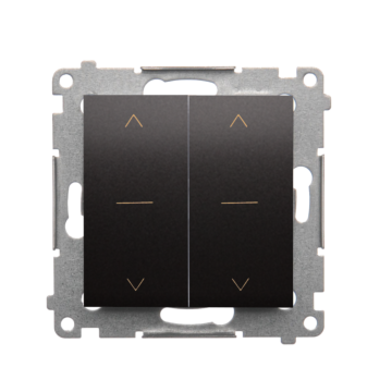 Włącznik żaluzjowy podwójny trójpozycyjny (102) czarny mat Simon54 Kontakt-Simon DZW2N.01/49