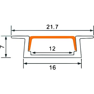 Klosz do profili LED N i P transparentny 2m Eco Light EC20667