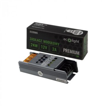 Zasilacz LED modułowy slim PREMIUM 24W 12V 2A IP20 Eco Light EC20985
