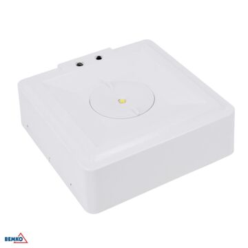 Oprawa awaryjna LED natynkowa SKALER 3W 6000K 161lm 3h IP40 biała Luxmena C91-SKL-S-3SX-AT3H-CNBOP