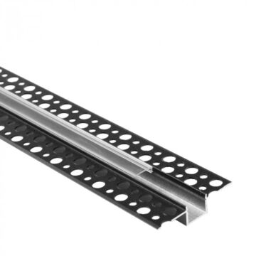 Profil do taśm LED GP-01 podtynkowy czarny + klosz transparentny 1m Eco Light EC20927