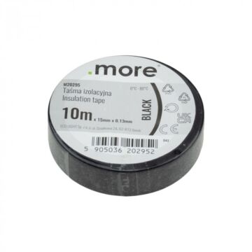 Taśma izolacyjna PVC 15x10 czarna .MORE M20295