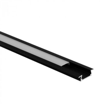 Profil do taśm LED P02 podtynkowy czarny + klosz mrożony 2m Eco Light EC20614
