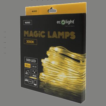 Lampki choinkowe LED 500 barwa ciepła 3000K 50m USB Bluetooth Magiczne Lampki Eco Light ML61613