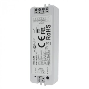 Sterownik do taśm LED V3 RF RGB 12A 12-24V DC 3x48W/96W biały Eco Light EC61324