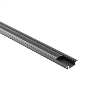 Profil do taśm LED P01 podtynkowy czarny + klosz czarny 1m Eco Light EC20913