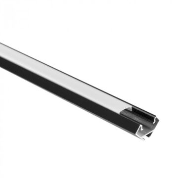 Profil do taśm LED R01 narożny czarny + klosz mrożony 1m Eco Light EC20920