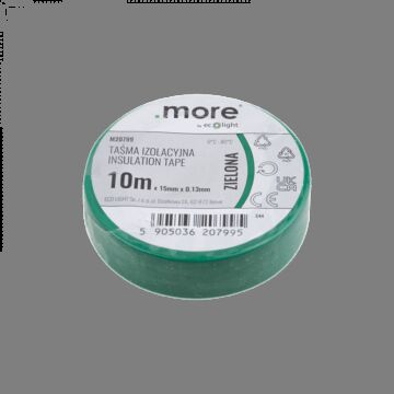 Taśma izolacyjna PVC 15x10 zielona .MORE M20799