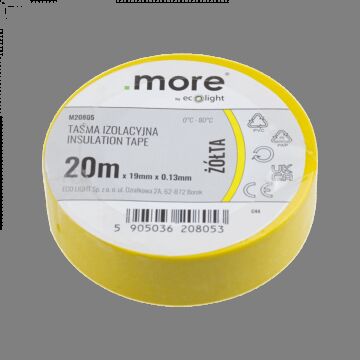Taśma izolacyjna PVC 19x20 żółta .MORE M20805