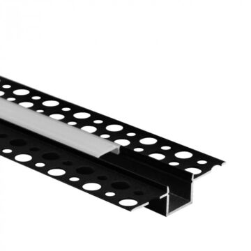 Profil do taśm LED GP02 podtynkowy czarny + klosz mrożony 2m Eco Light EC20644