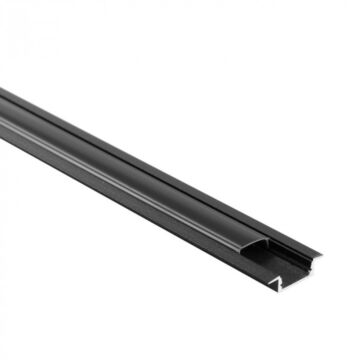 Profil do taśm LED P02 podtynkowy czarny + klosz czarny 2m Eco Light EC20528