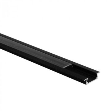 Profil do taśm LED P02 podtynkowy czarny + klosz transparentny 2m Eco Light EC20613