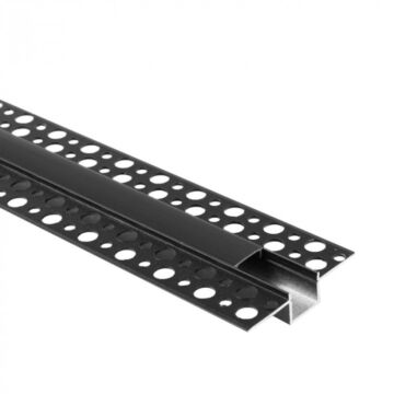 Profil do taśm LED GP-02 podtynkowy czarny + klosz czarny 2m Eco Light EC20922