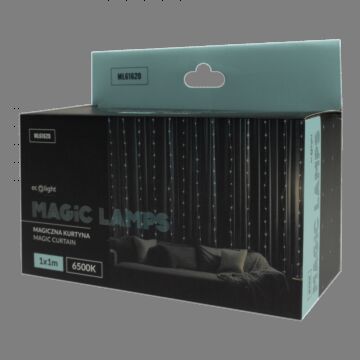 Kurtyna świetlna LED 100 barwa zimna 6500K 1x1m USB Bluetooth Magiczne Lampki Eco Light ML61620