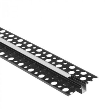 Profil do taśm LED GPW-02 podtynkowy czarny + klosz mleczny 2m Eco Light EC20886