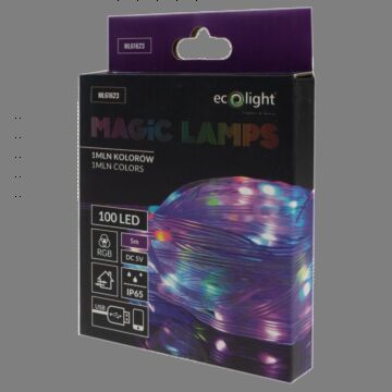 Lampki choinkowe LED 100 RGB 1mln kolorów 5m USB Bluetooth Magiczne Lampki Eco Light ML61623