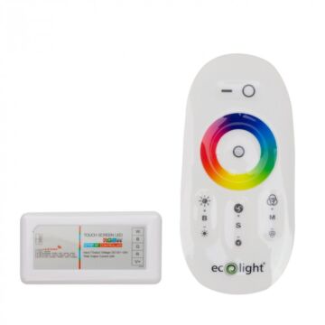 Sterownik do taśm LED RGBW z pilotem dotykowy RF 24A 12-24V DC 288W biały Eco Light EC79778