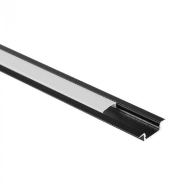 Profil do taśm LED P01 podtynkowy czarny + klosz mrożony 1m Eco Light EC20912