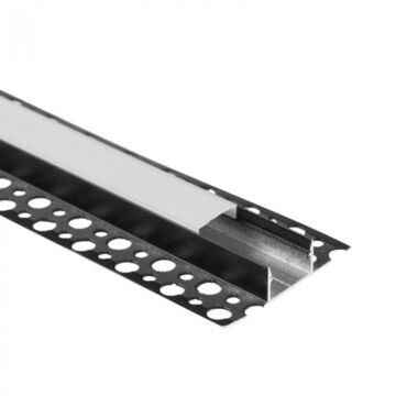 Profil do taśm LED GNS02 natynkowy czarny + klosz mleczny 2m Eco Light EC20964