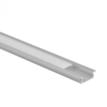 Profil do taśm LED P02 podtynkowy anodowany + klosz mleczny 2m Eco Light EC20606