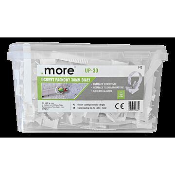 Uchwyty kablowe paskowe 14-30mm białe UP-30 zestaw w wiaderku 150szt .MORE M20382