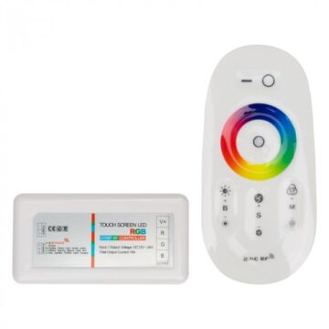 Sterownik do taśm LED RGB z pilotem dotykowy RF 18A 12-24V DC 216W biały Eco Light EC79777