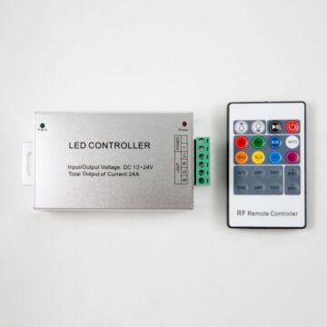 Sterownik do taśm LED RGB z pilotem RF 20 przycisków 24A 12-24V DC 288W biały Eco Light EC67779