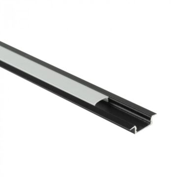 Profil do taśm LED P01 podtynkowy czarny + klosz mleczny 1m Eco Light EC20910