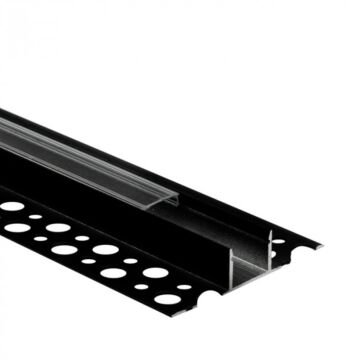 Profil do taśm LED GN01 natynkowy czarny + klosz transparentny 1m Eco Light EC20935