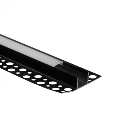 Profil do taśm LED GN02 natynkowy czarny + klosz mrożony 2m Eco Light EC20659