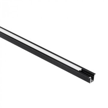 Profil do taśm LED PW01 podtynkowy czarny + klosz mleczny 1m Eco Light EC20856