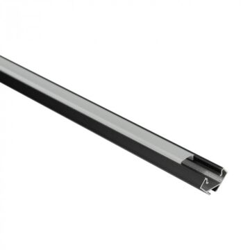 Profil do taśm LED R02 narożny czarny + klosz mleczny 2m Eco Light EC20627