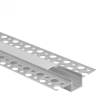 Profil do taśm LED GP02 podtynkowy anodowany + klosz mleczny 2m Eco Light EC20636