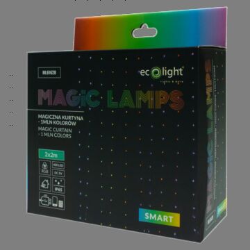 Kurtyna świetlna LED 400 RGB 2x2m USB Bluetooth Magiczne Lampki Eco Light ML61628