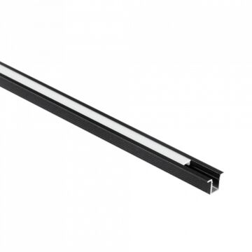 Profil do taśm LED PW02 podtynkowy czarny + klosz mleczny 2m Eco Light EC20846