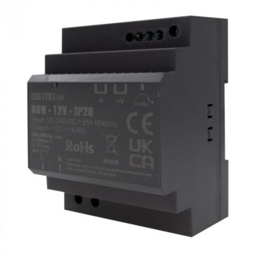 Zasilacz LED na szynę DIN PREMIUM 80W 12V 6,66A IP20 Eco Light EC61283