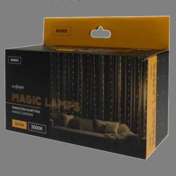 Kurtyna świetlna LED 200 barwa ciepła 3000K 3x1m USB Bluetooth Magiczne Lampki Eco Light ML61615