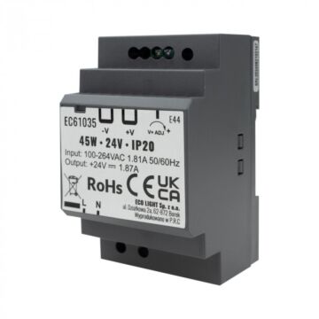 Zasilacz LED na szynę DIN PREMIUM 45W 24V 1,88A IP20 Eco Light EC61035