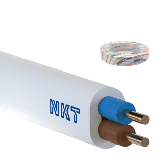 Przewód instalacyjny płaski YDYp 2x1,5mm2 450/750V biały - 1m NKT