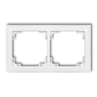 Ramka podwójna pion/poziom biała Karlik DECO Soft DRSO-2