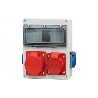 Rozdzielnica siłowa natynkowa 1x8 1x32A 5P 1x16A 5P 2x230V IP44 biała R-240 F-Elektro F3.0118