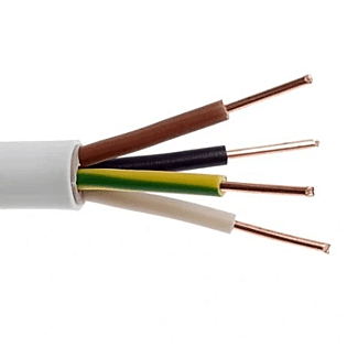 Przewód instalacyjny okrągły YDY 4x1,5mm2 450/750V biały - 1m