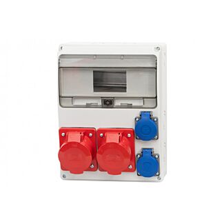 Rozdzielnica siłowa natynkowa 1x11 1x32A 5P 1x16A 5P 2x230V IP44 biała LAGO F-Elektro F3.0285