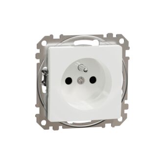 Gniazdo pojedyncze z przesłonami białe, Sedna Design & Elements, Schneider Electric, SDD111012