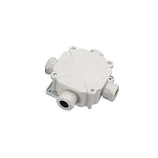 Puszka natynkowa hermetyczna z zaciskami i dławikami 5x4mm IP67 75x75x33 biała PAWBOL A.0035