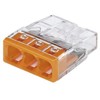Złączka instalacyjna szybkozłączka potrójna drut 3x0,5-2,5mm2 pomarańczowa WAGO 2273-203