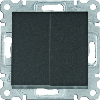 Włącznik schodowy podwójny czarny mat Lumina2 INTENSE Hager WL0053