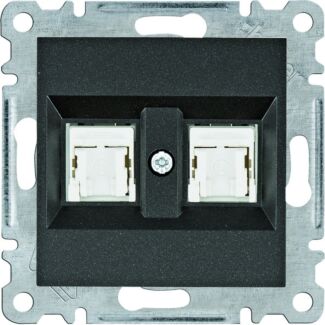 Gniazdo komputerowe podwójne 2xRJ45 UTP kat. 5e czarny Lumina2 INTENSE Hager WL2123